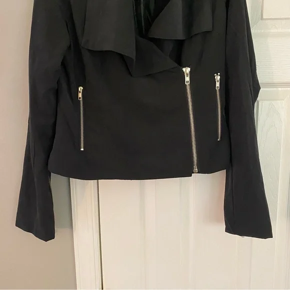 BB Dakota Faux Suede Black Asymmetrical
Jacket Medium Front Zip Up Moto - Picture 3 of 13